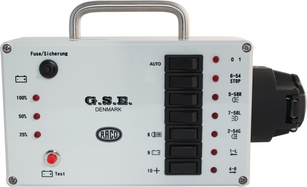 Trailerlystester 12V 13-pol med automatisk lystestfunktion og indbygget batteri