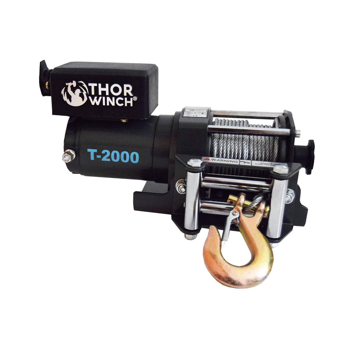 Trækspil 0907Kg 12V Thor Winch T-2000, wire: Ø4mm x 15m