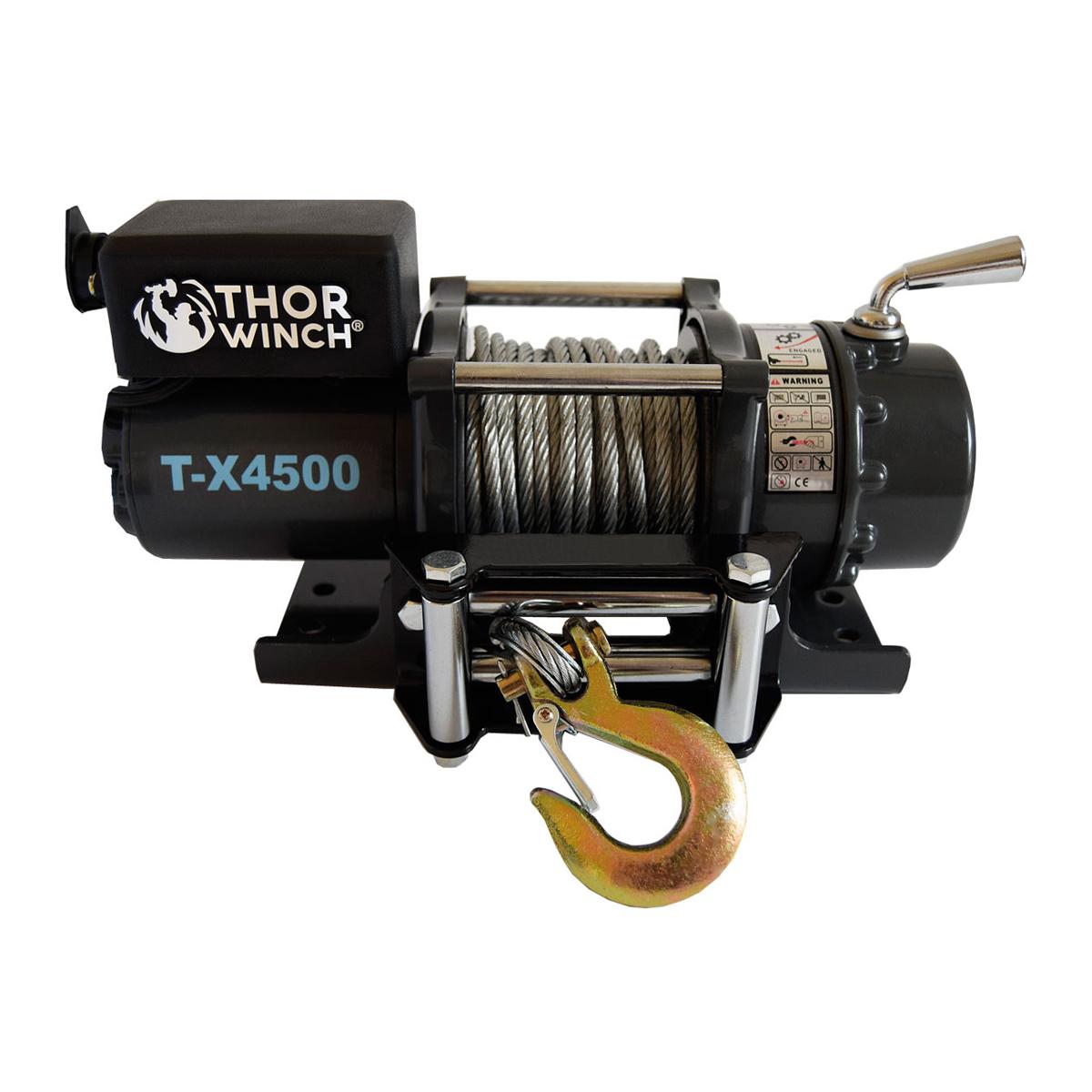 Trækspil 2041Kg 12V Thor Winch T-X4500, wire: Ø6,4mm x 14,5m