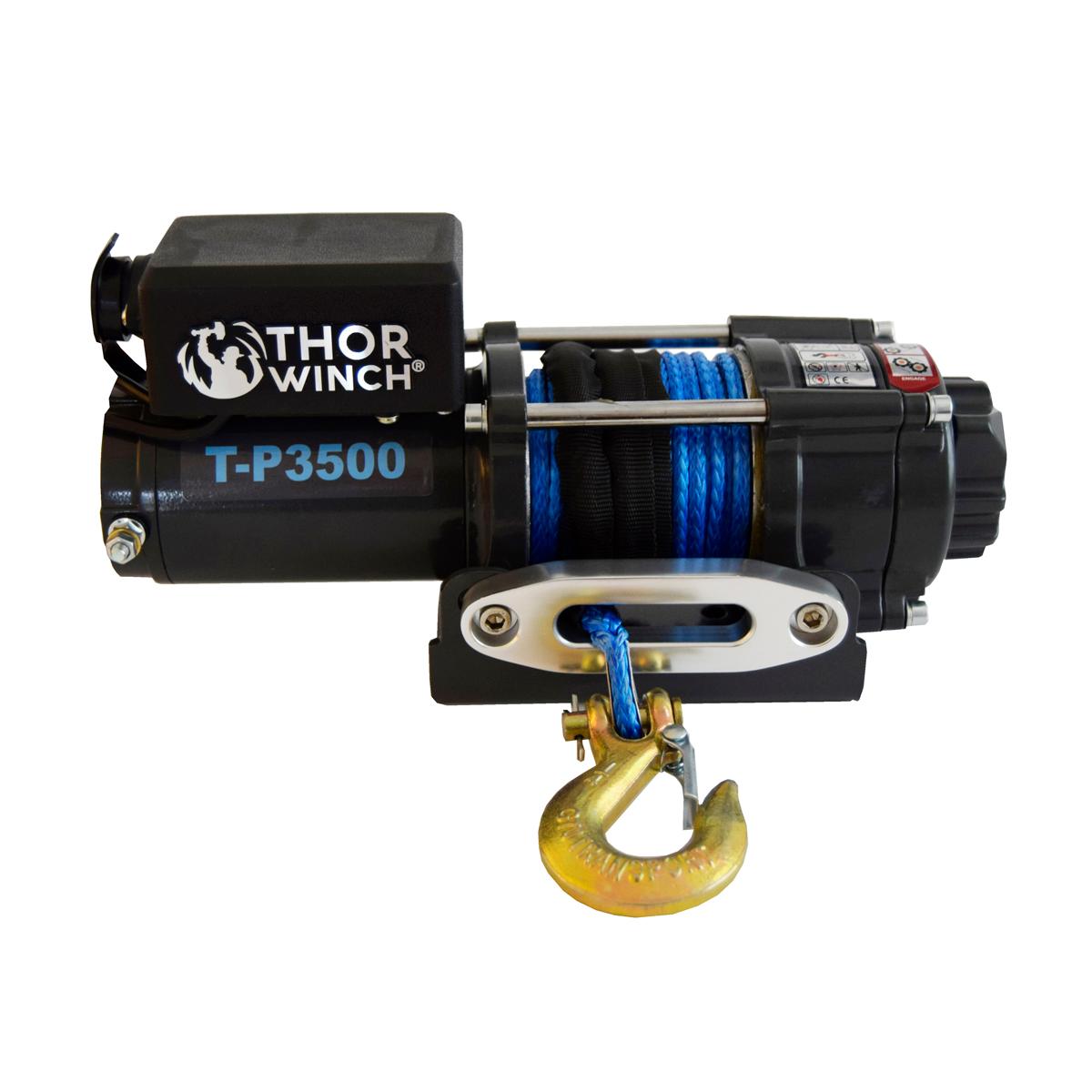 Trækspil 1588Kg 12V Thor Winch T-P3500, syntetisk reb: Ø5,5mm x 13m