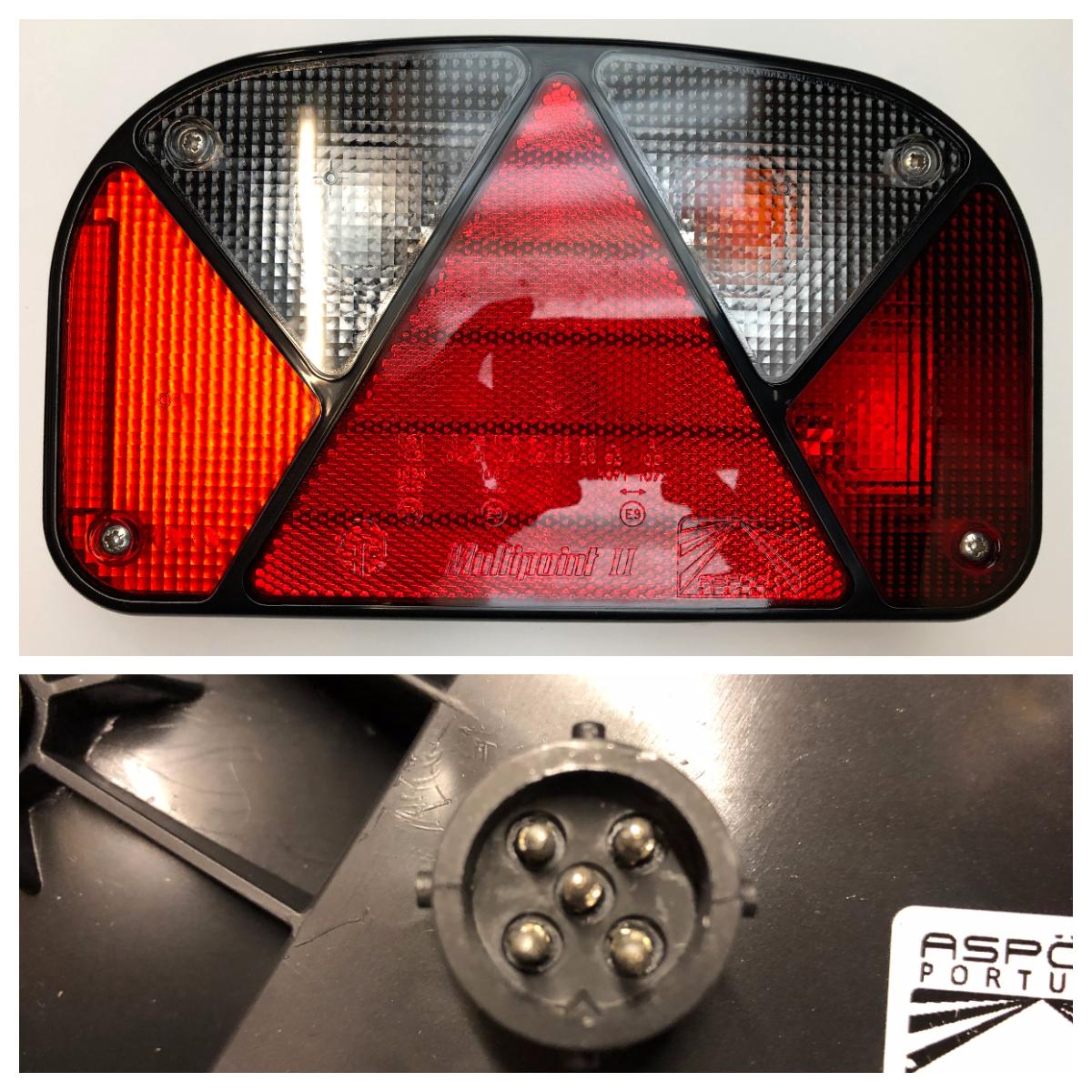 Baklykt Aspöck Multipoint 2 høyre 5-pol stikk