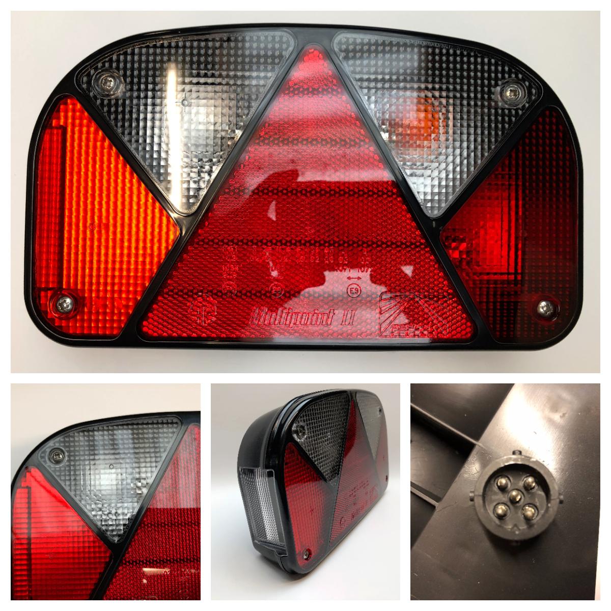 Baklykt Aspöck Multipoint 2 høyre nrpl. og ryggelys 5-pol stikk