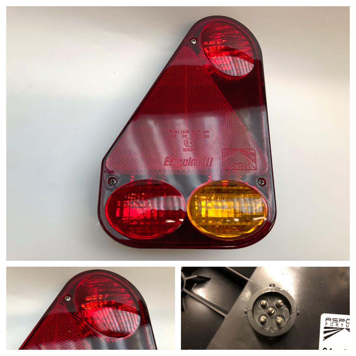 Baglygte Aspöck Earpoint 3 venstre tågelys 5-pol stik