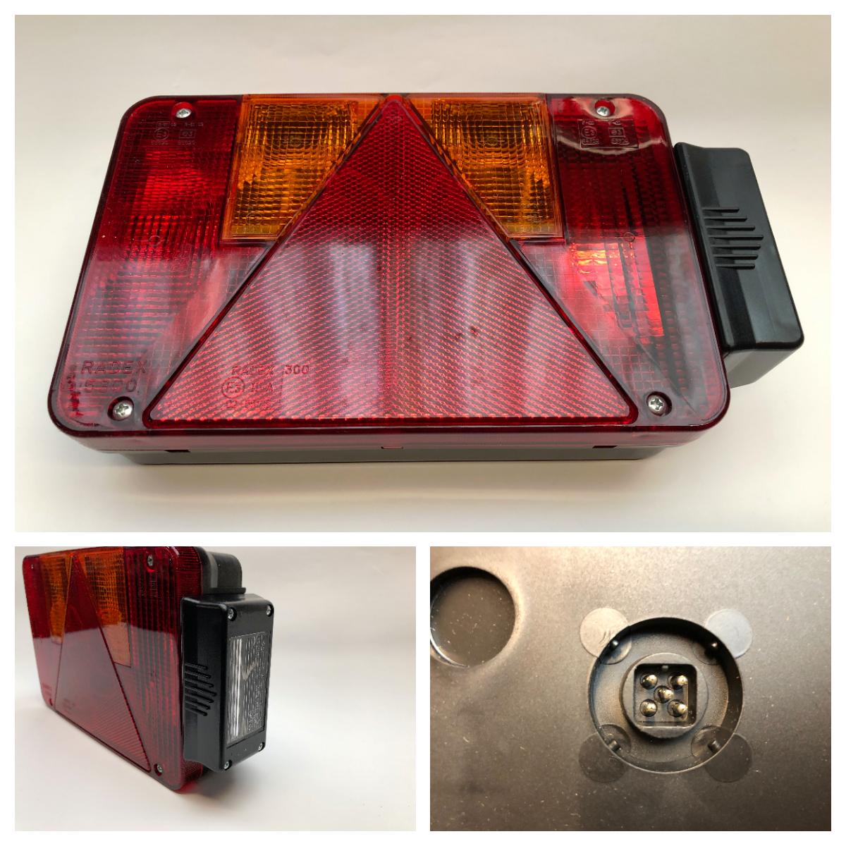 Baklykt Radex 5901/10 venstre påbygget nrpl. lys 5-pol stikk