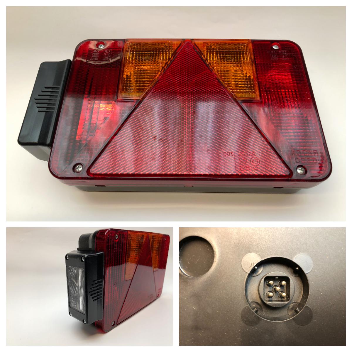 Baklykt Radex 5901/11 høyre påbygget nrpl. lys 5-pol stikk