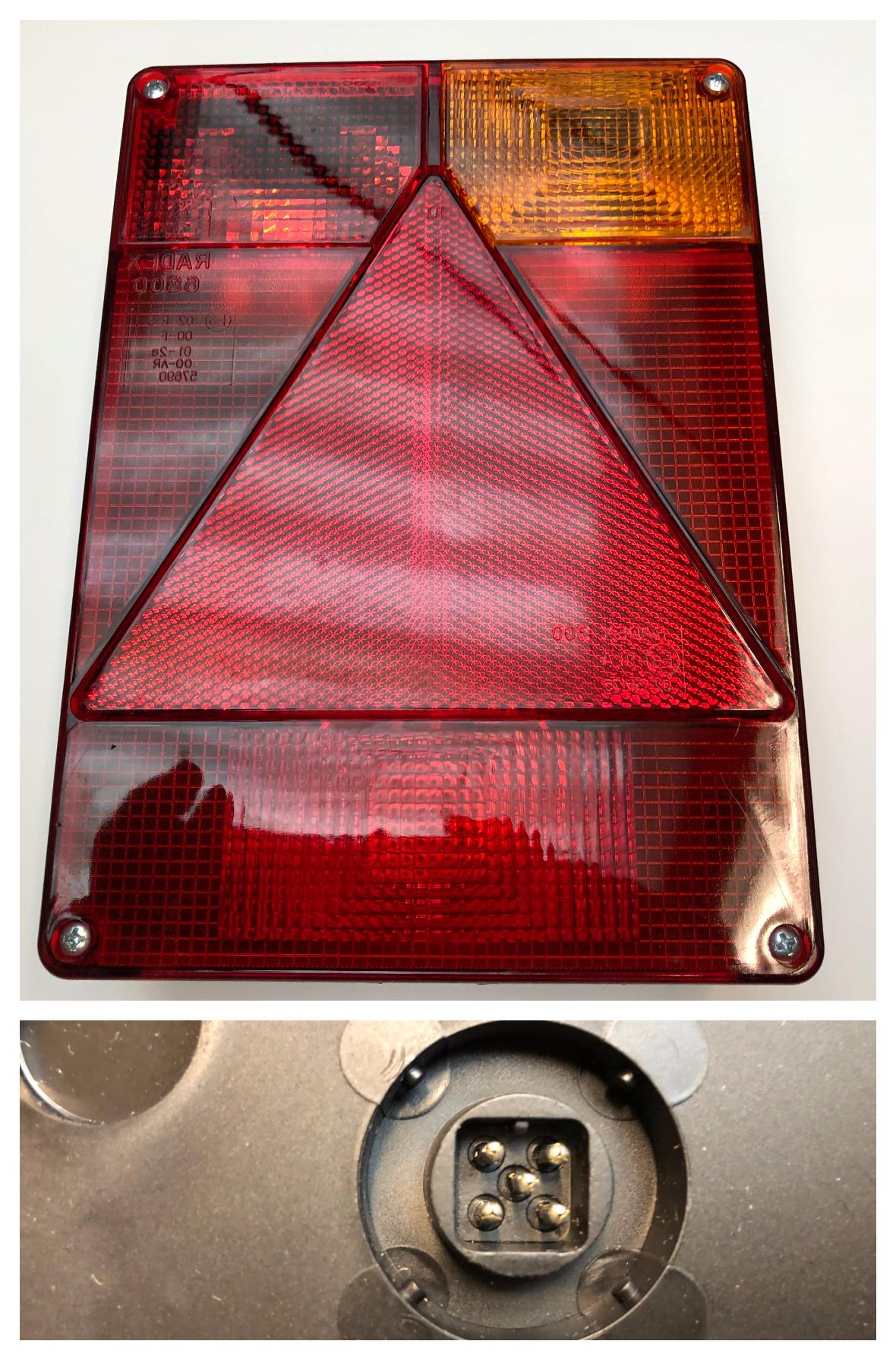 Baklykt Radex 6800/3 høyre 5-pol stikk