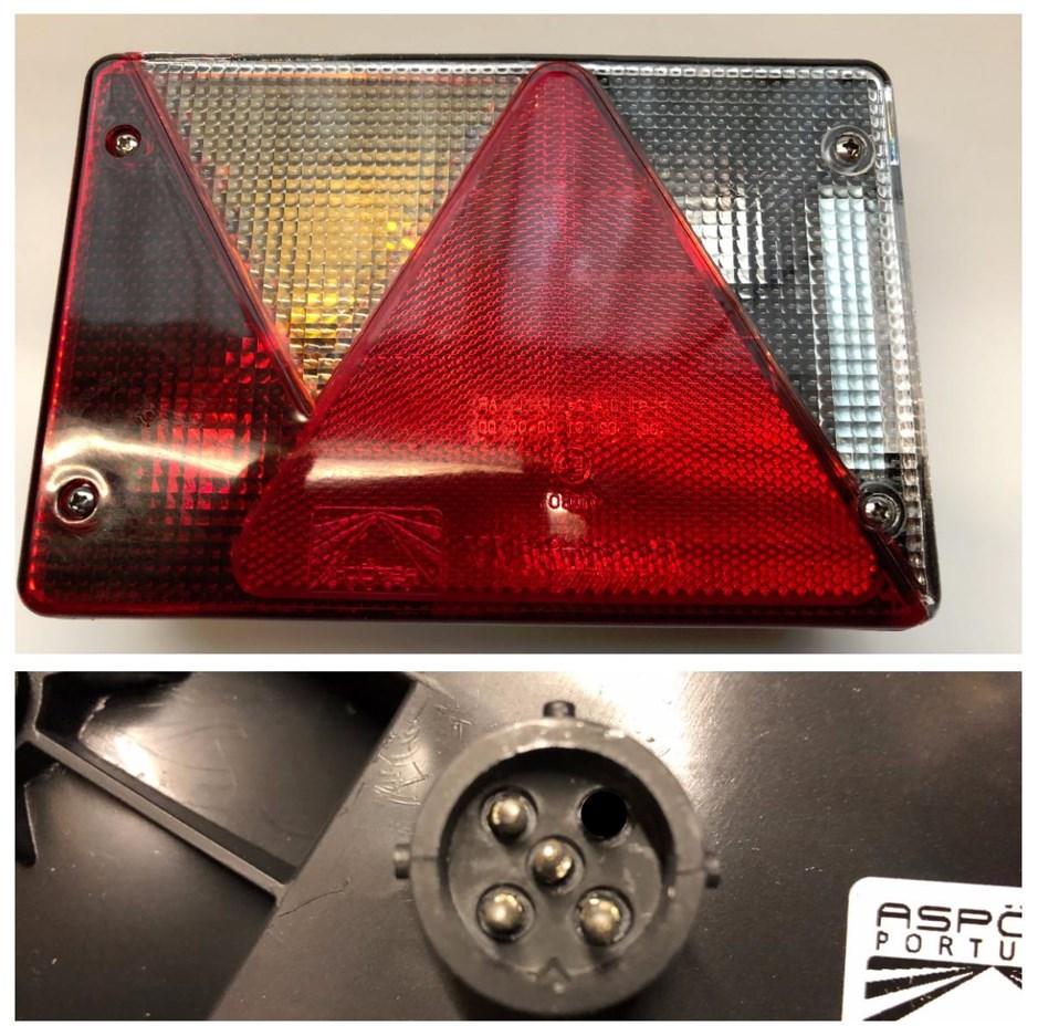 Baklykt Aspöck Multipoint 4 venstre 5-pol stik