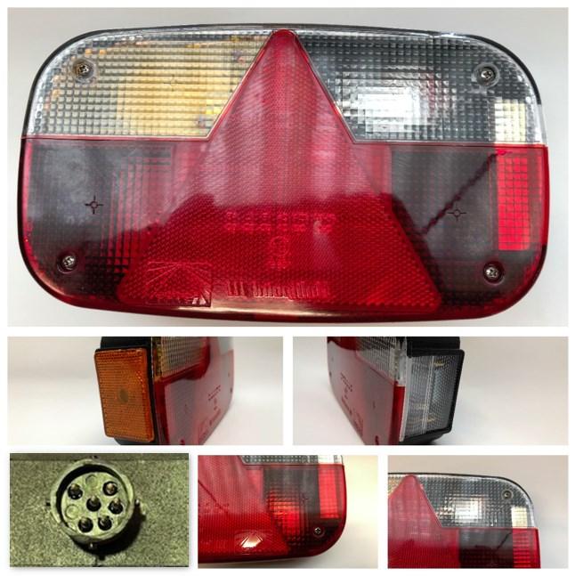 Baklykt Aspöck Multipoint 3 venstre nrpl. sidem. rygge og tåkelys 8-pol stikk