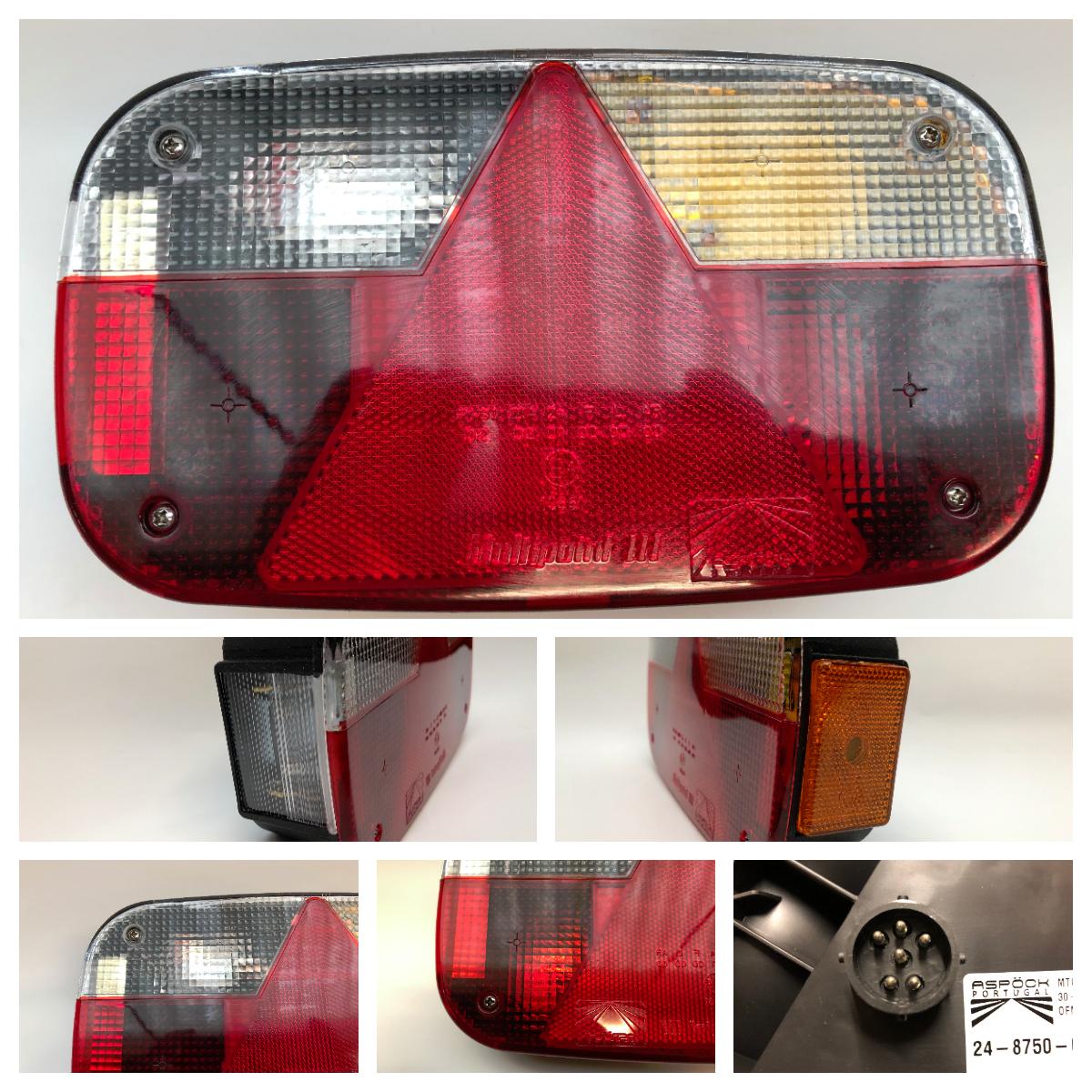 Baklykt Aspöck Multipoint 3 høyre nrpl. sidem. rygge og tåkelys 8-pol stikk