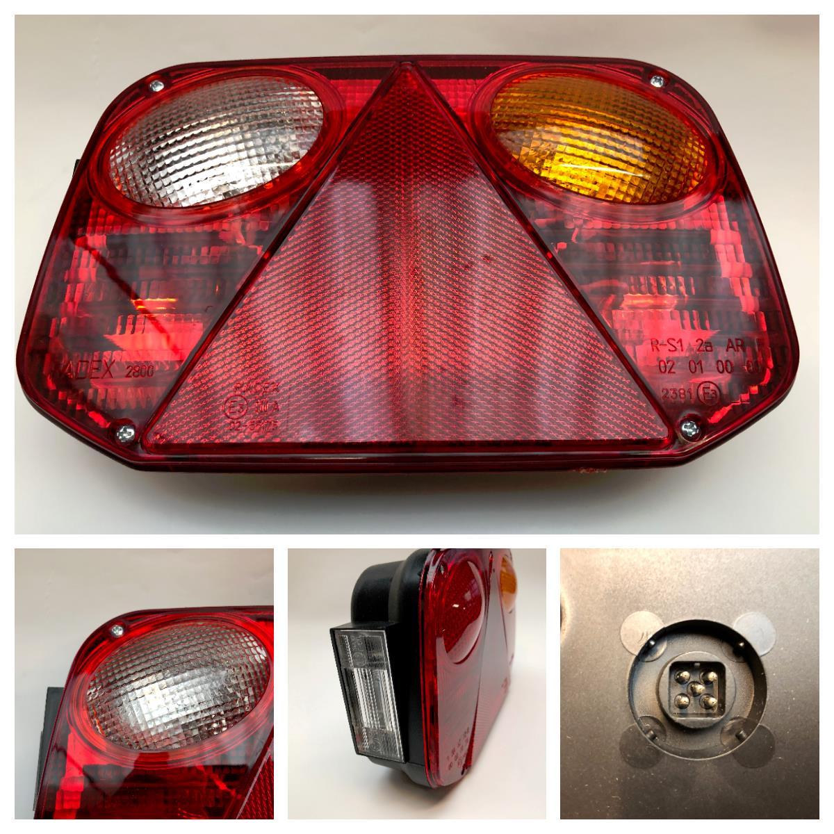 Baglygte Radex 2800/13 højre bak og nrpl. lys 5-pol stik