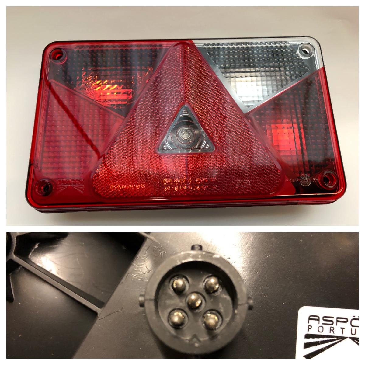 Baklykt Aspöck Multipoint 5 høyre 5-pol stikk