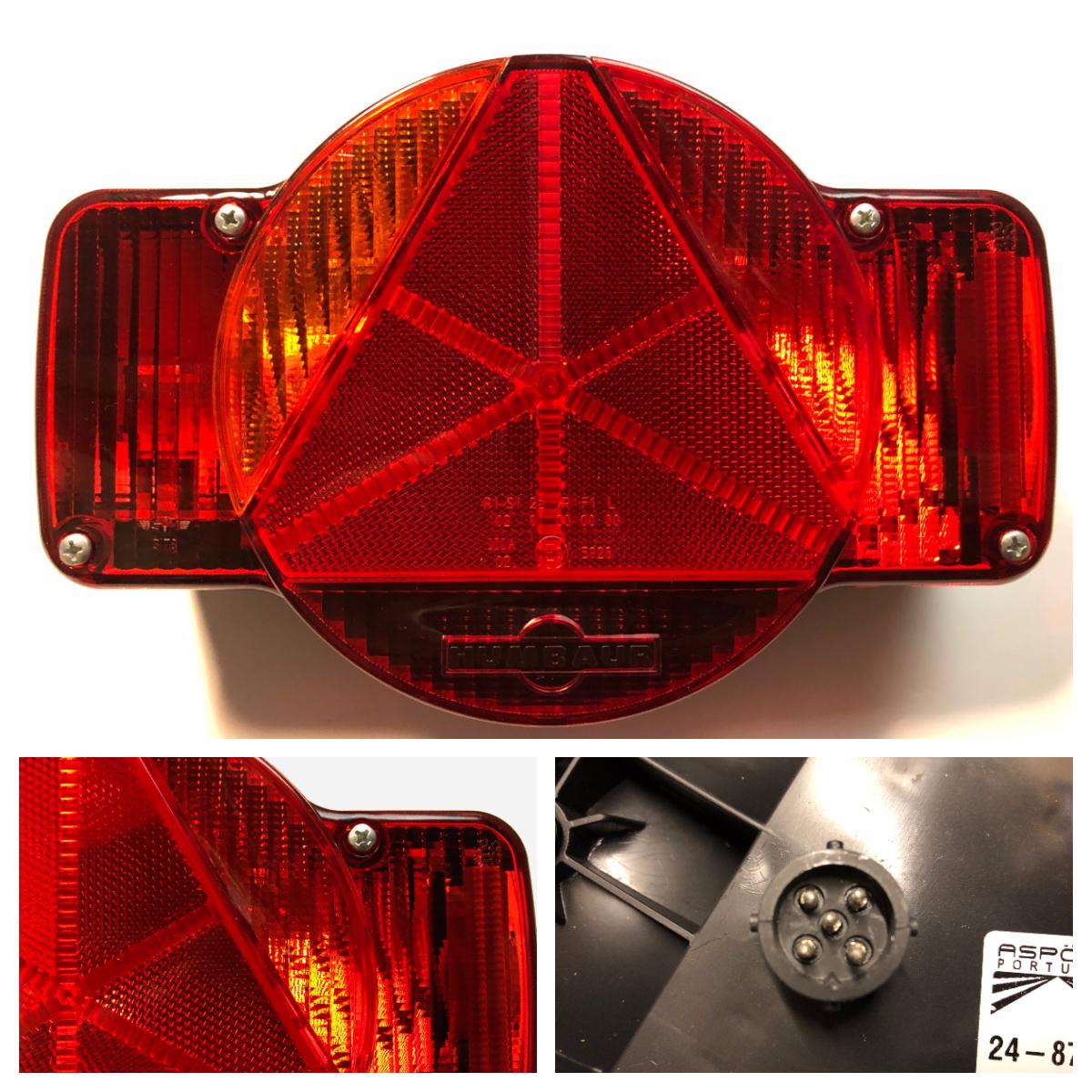 Baglygte Aspöck Humbaur vandret venstre 5-pol stik