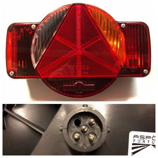 Baglygte Aspöck Humbaur vandret højre 5-pol stik