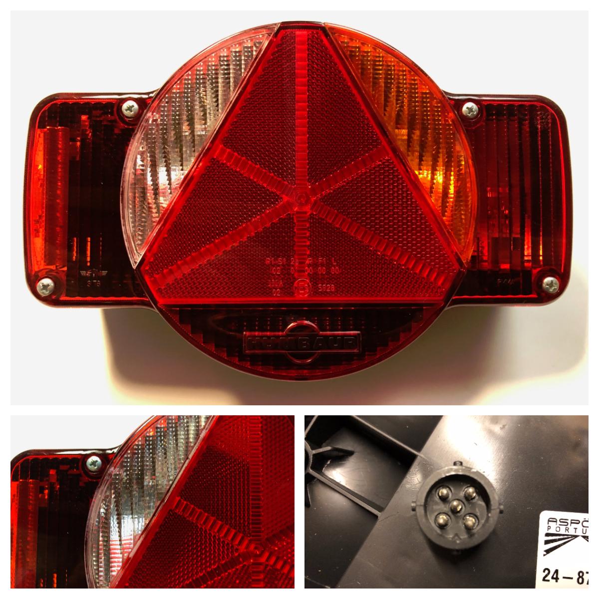 Baglygte Aspöck Humbaur vandret højre baklys 5-pol stik