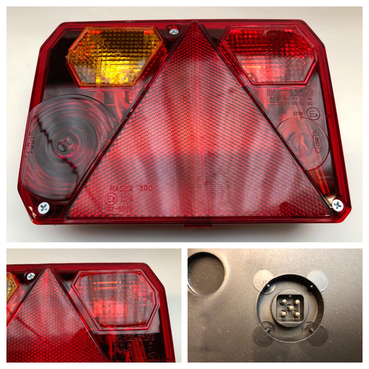 Baglygte Radex 6400/10 venstre tågelys 5-pol stik