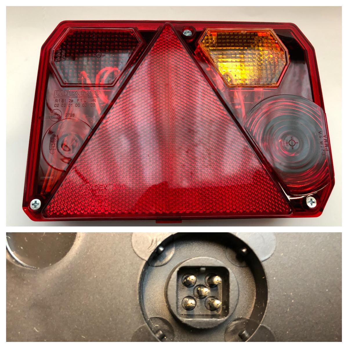 Baglygte Radex 6400/11 højre 5-pol stik