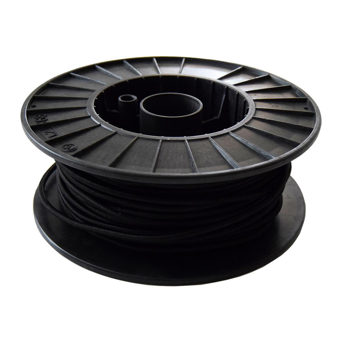 Elastiksnor 6mm sort i rulle a 50 meter