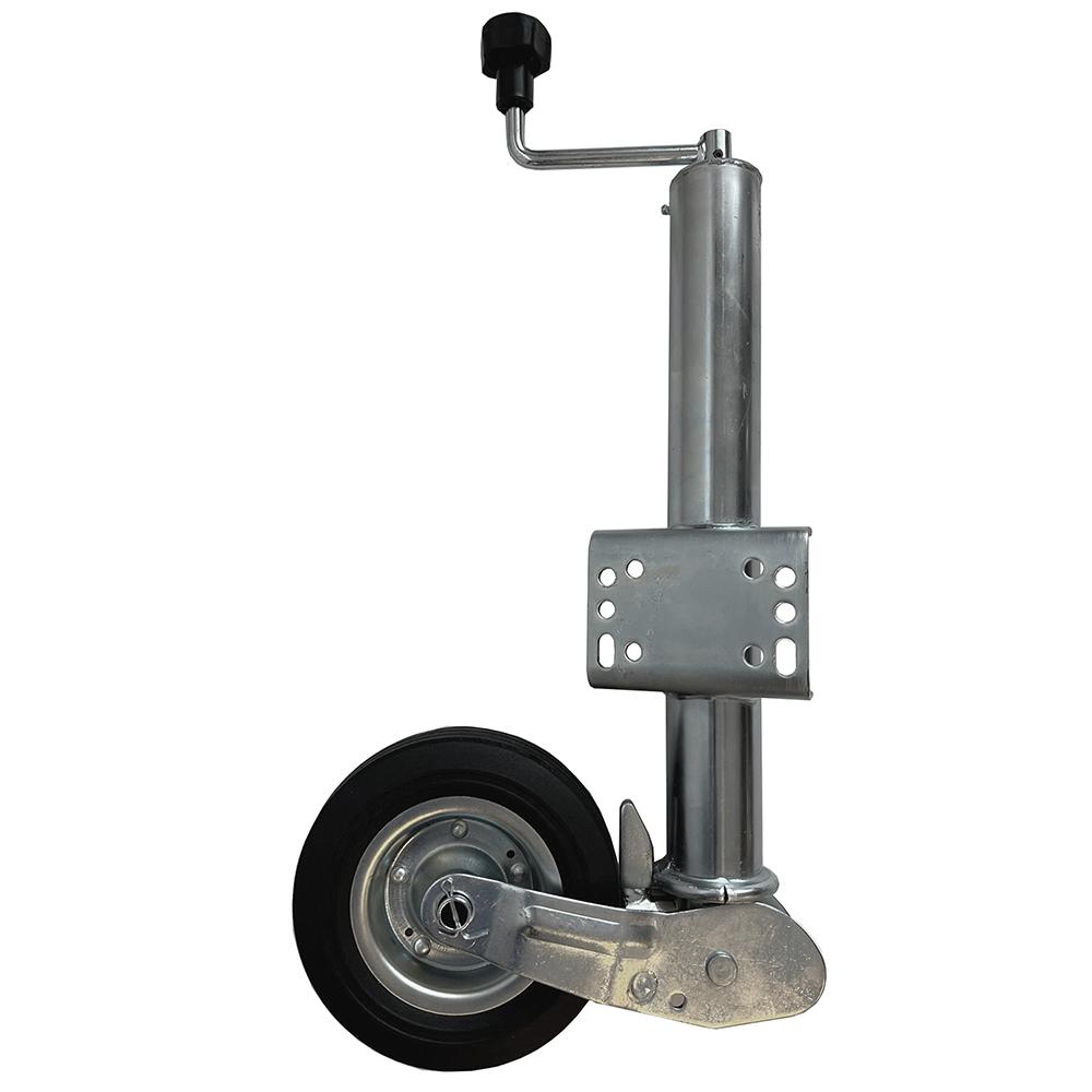 Støttehjul fuldauto. opklapbar 400Kg høy brakett, 200x60mm hjul gummi/metall