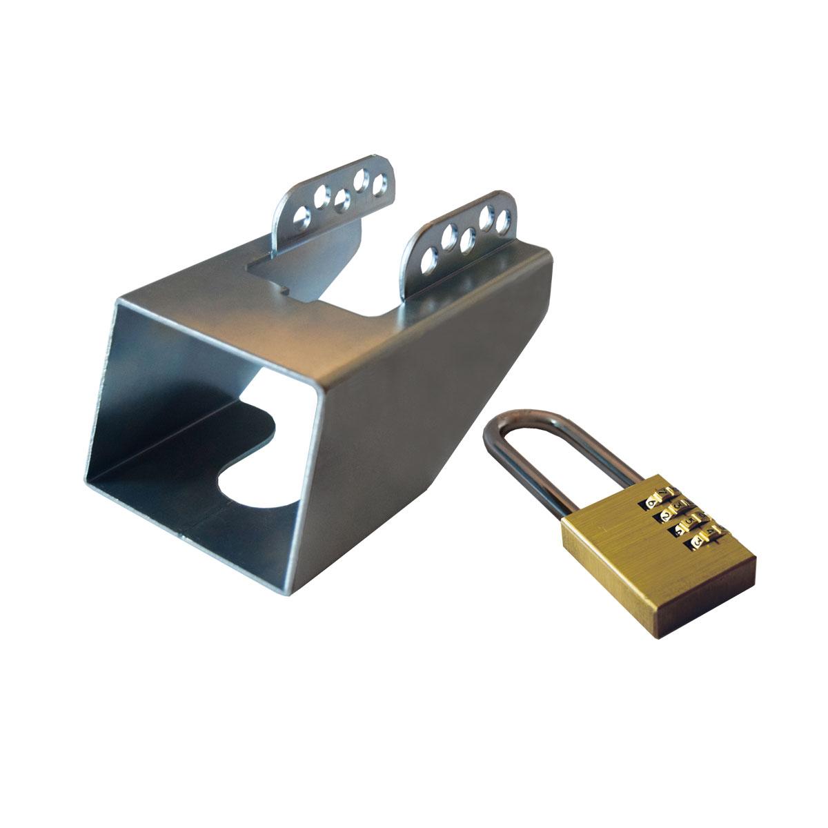 Tyverisikring kasselås liten med kombinasjonslås,