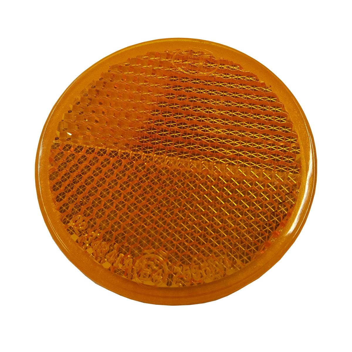 Refleks gul Ø80mm 2 stk selvklæbende