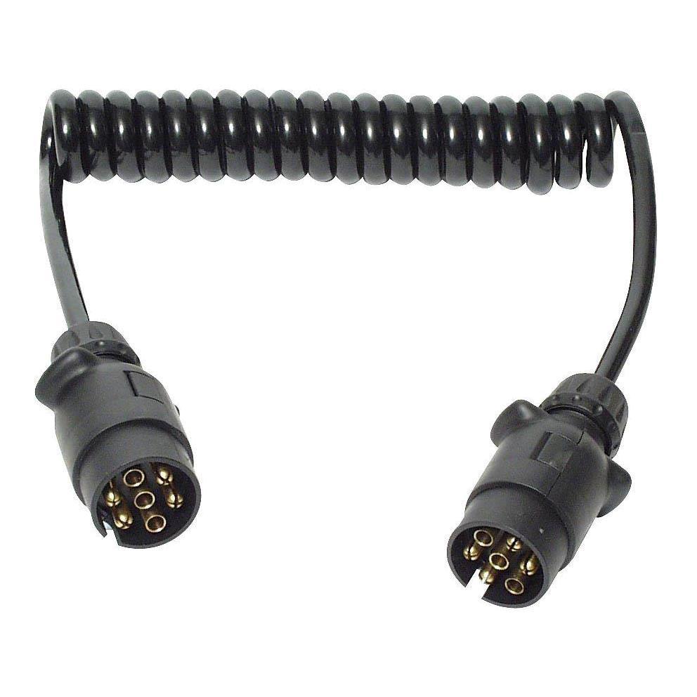 Spiralkabel 1,2m, 2x7-pol stik, 7-ledet kabel,