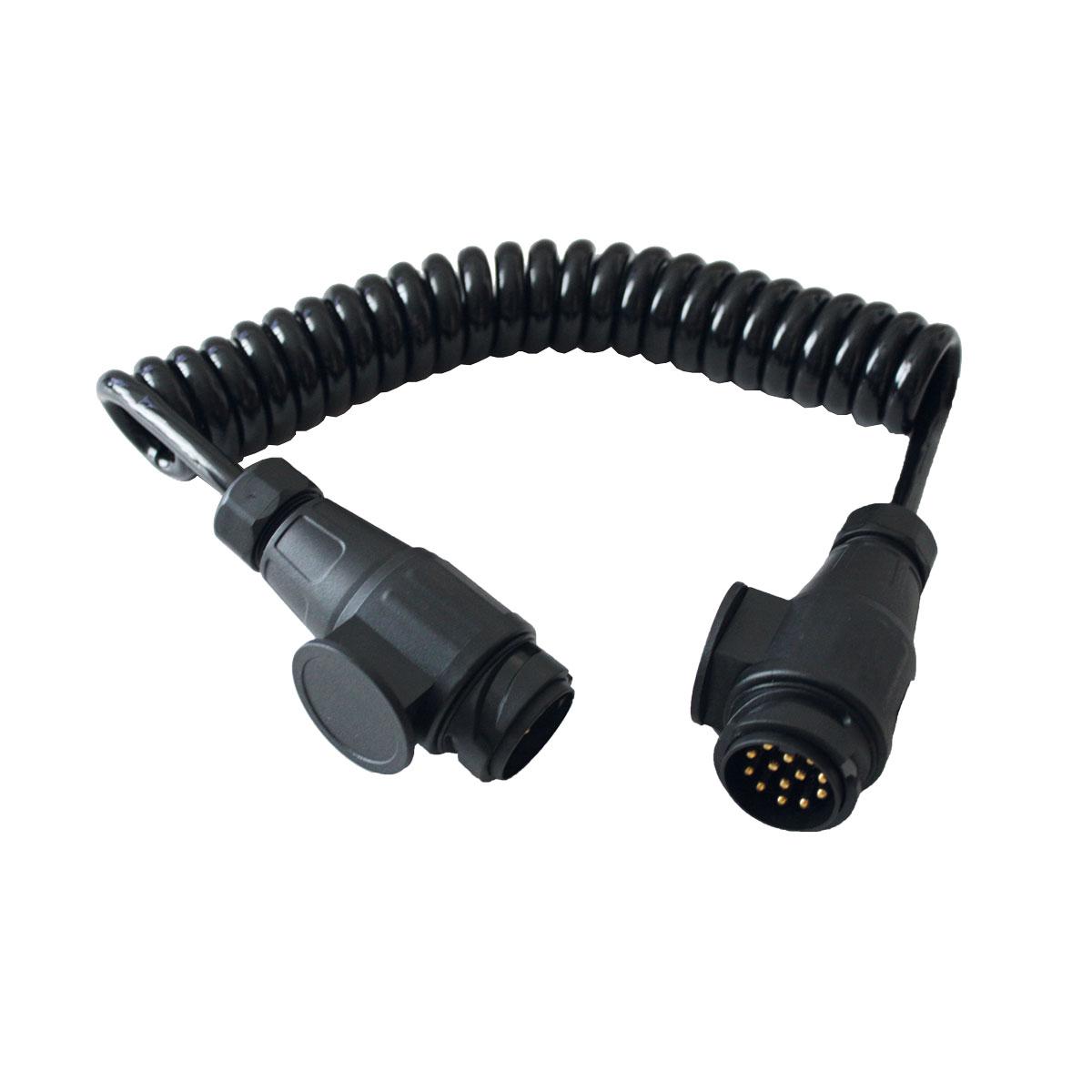 Spiralkabel 3m, 2x13-pol stik, 8-ledet kabel,